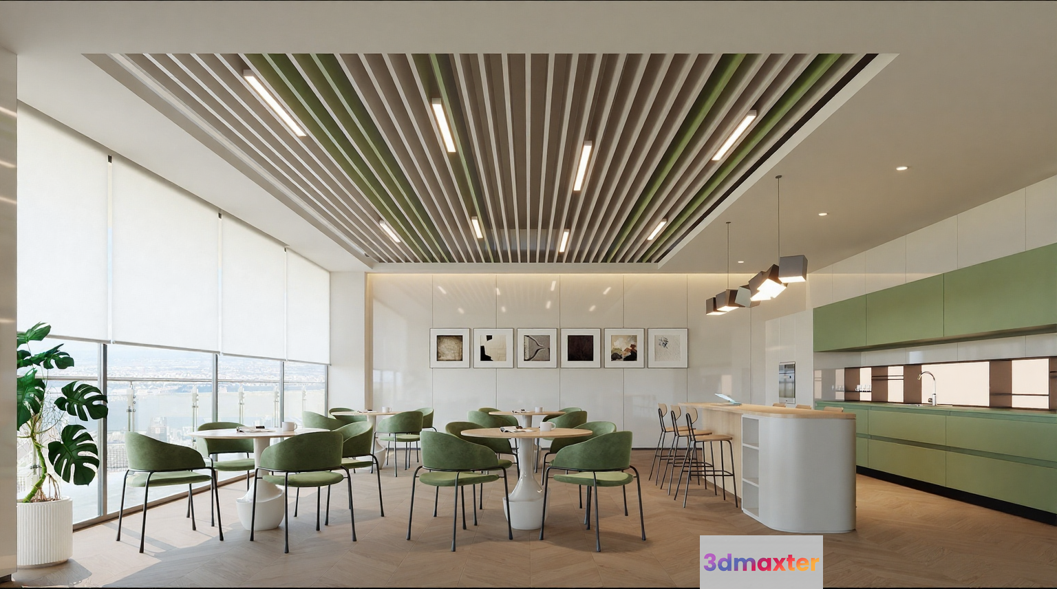 Modern Office Space 3D Model - 17511 - CORONA Render