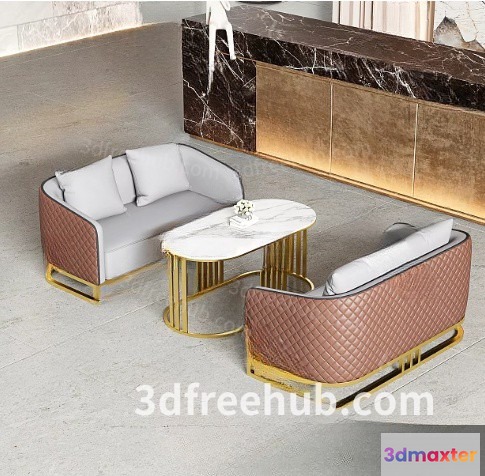 Modern Living Room 3D Model - 19286 - VRAY Render