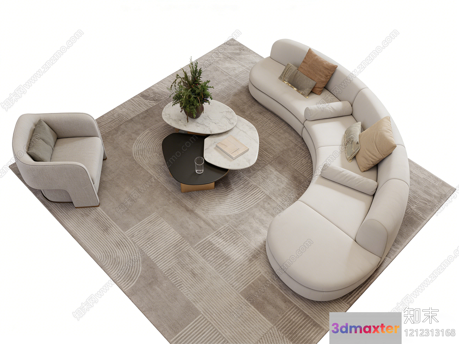 Modern Living Room 3D Model - 3899 - VRAY Render