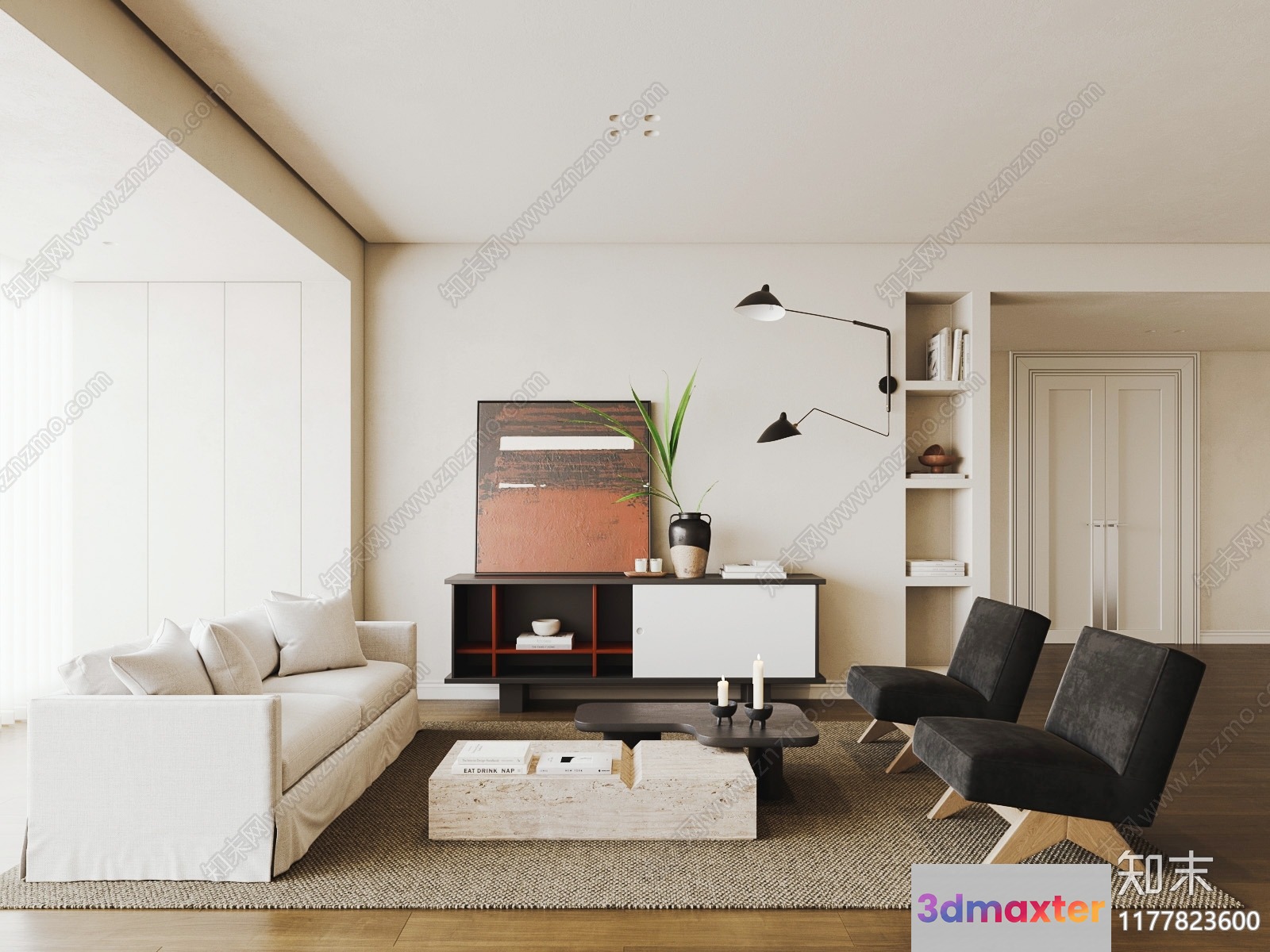 Modern Living Room 3D Model - 11544 - VRAY Render