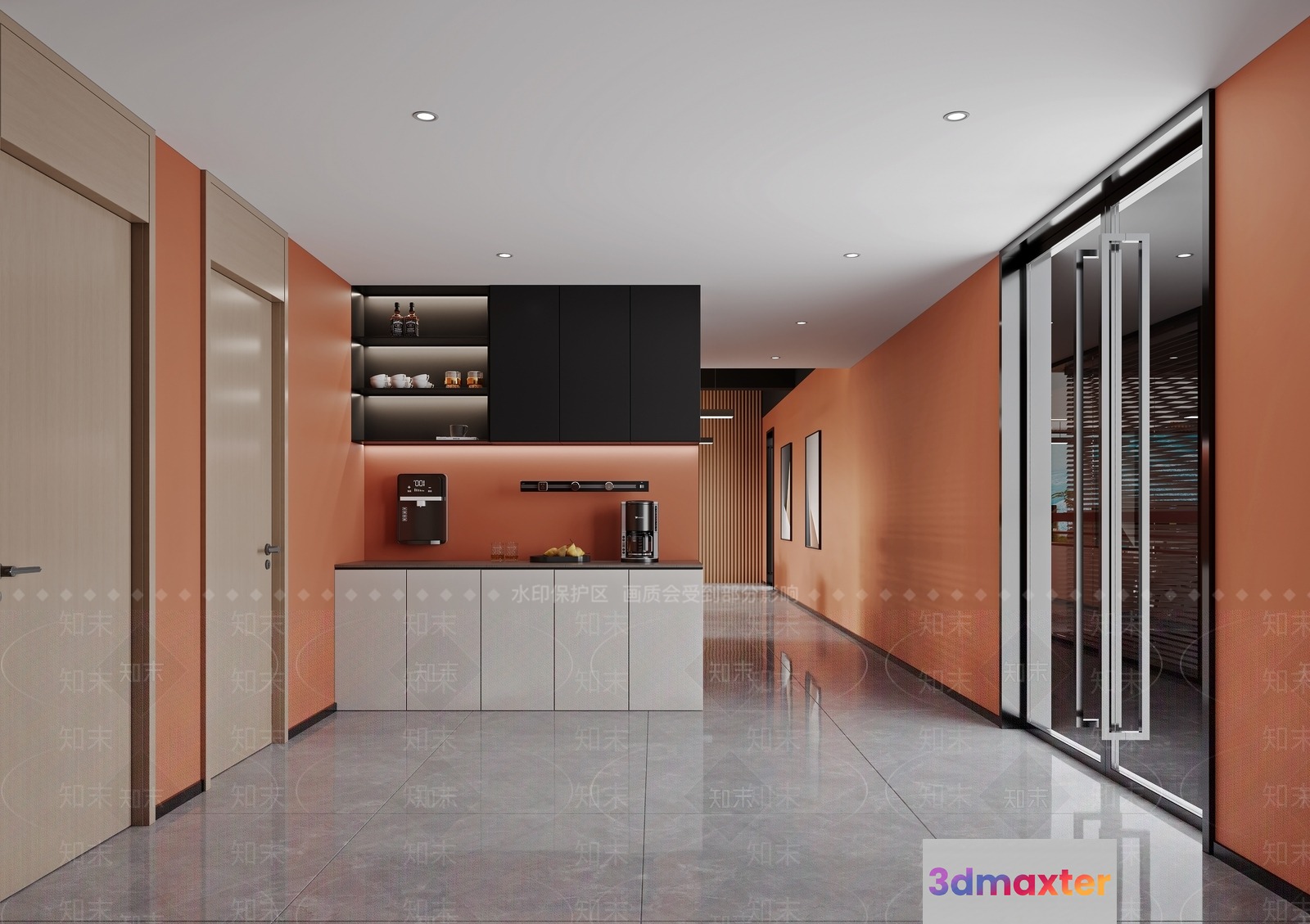 Modern Office Space 3D Model - 4121 - VRAY Render