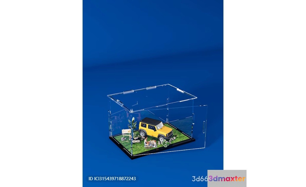 Yellow Jeep In A Box 3D Model - 1248 - VRAY Render