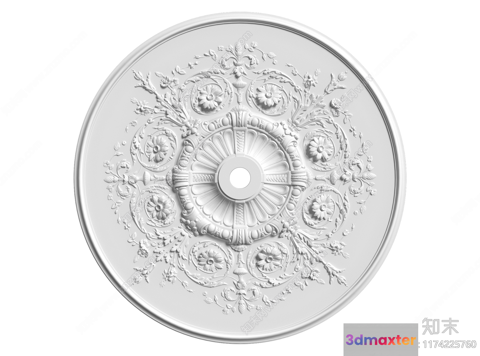 White Decorative Ceiling 3D Model - 11001 - CORONA Render