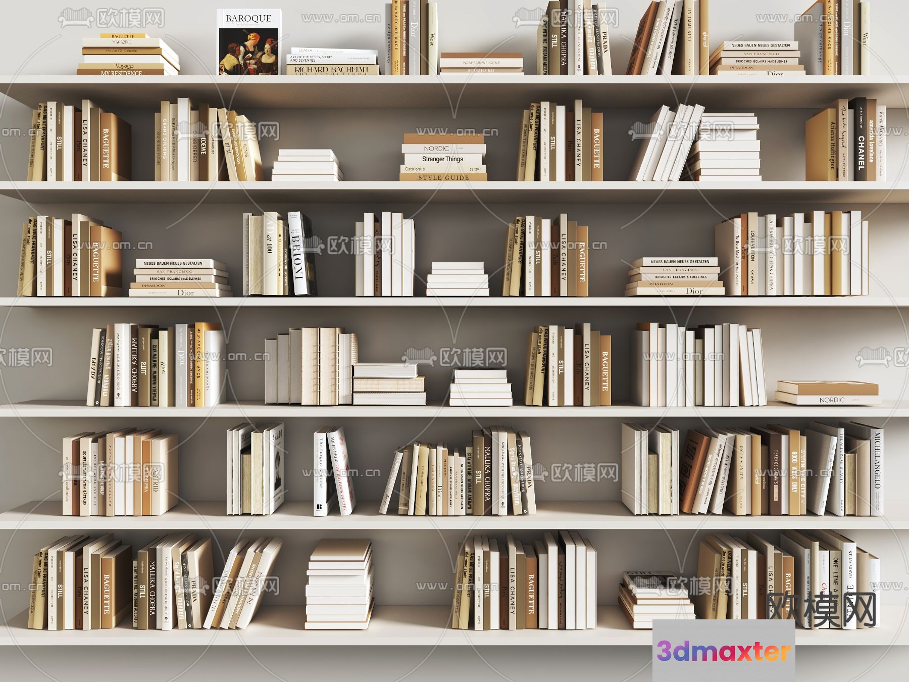Bookshelves 3D Model - 18486 - VRAY Render