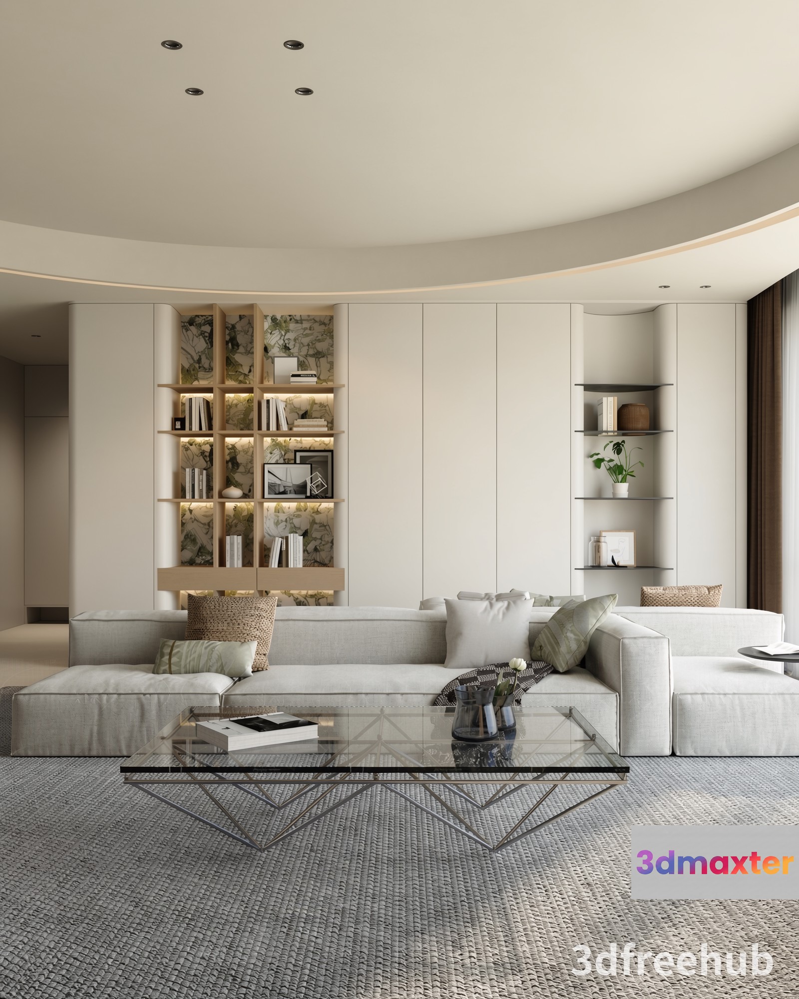 Modern Living Room 3D Model - 21504 - VRAY Render