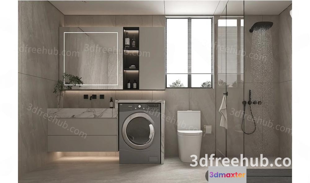 Modern Bathroom Setup 3D Model - 22437 - VRAY Render
