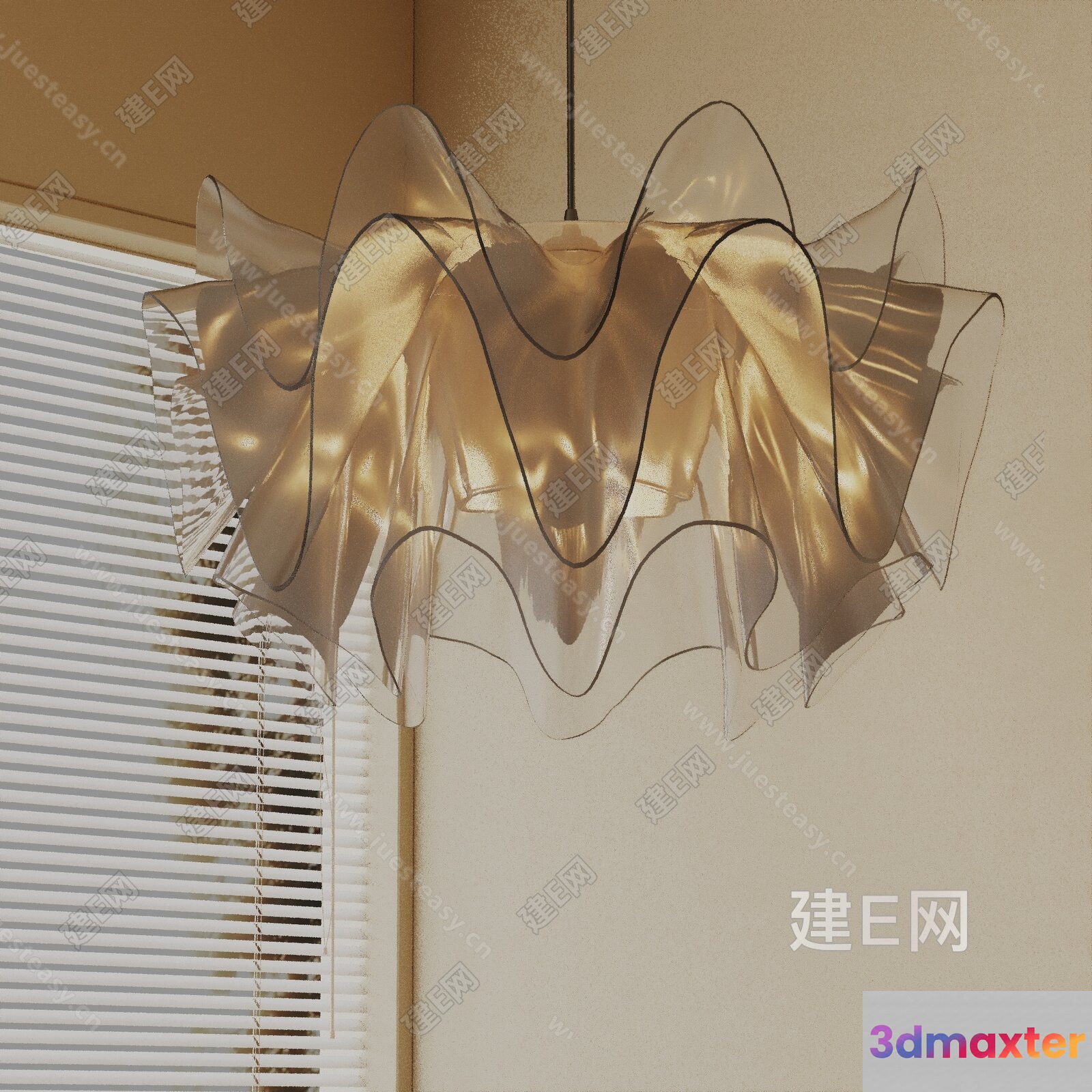 Gold Light Fixture 3D Model - 10097 - VRAY Render