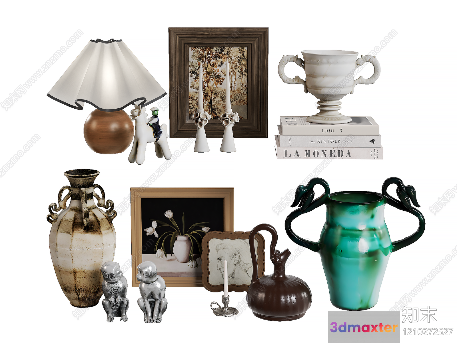 A Collection Of Home Decor Items 3D Model - 9346 - VRAY Render