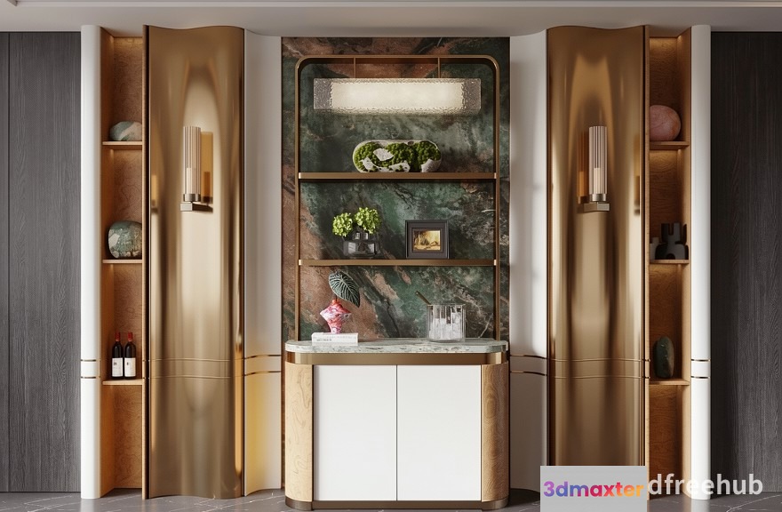 Modern Gold Decor 3D Model - 22908 - VRAY Render