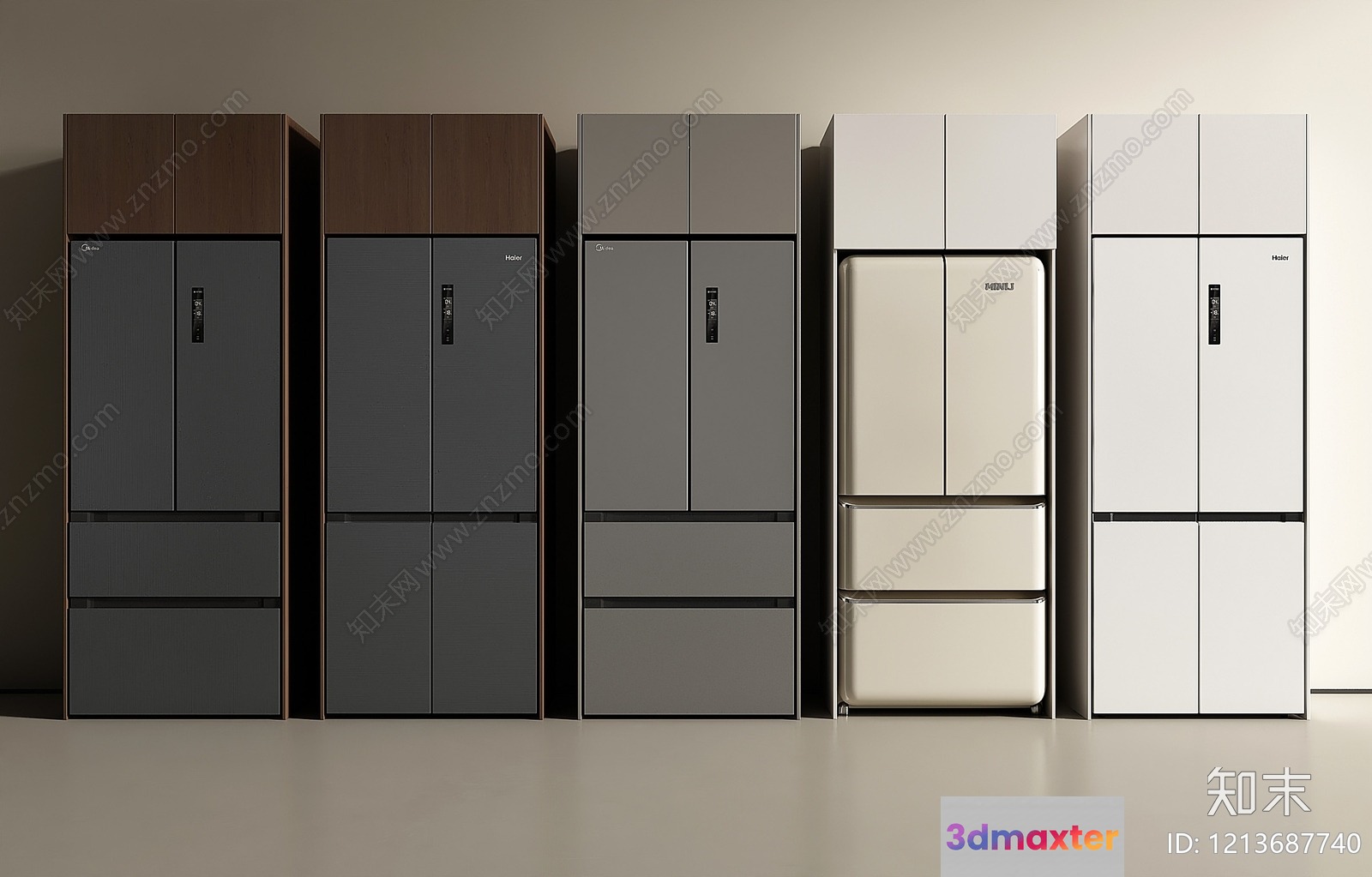 Modern Fridge Collection 3D Model - 13527 - VRAY Render