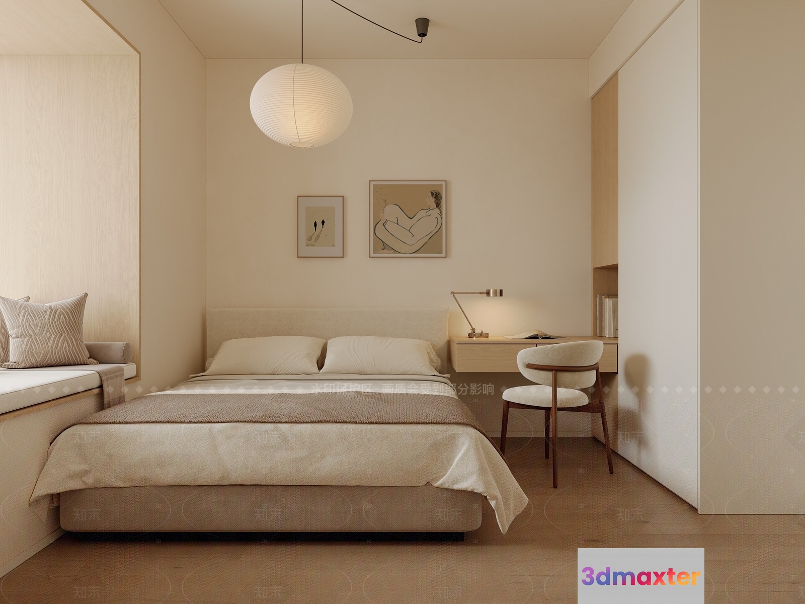 Cozy Bedroom 3D Model - 9661 - VRAY Render