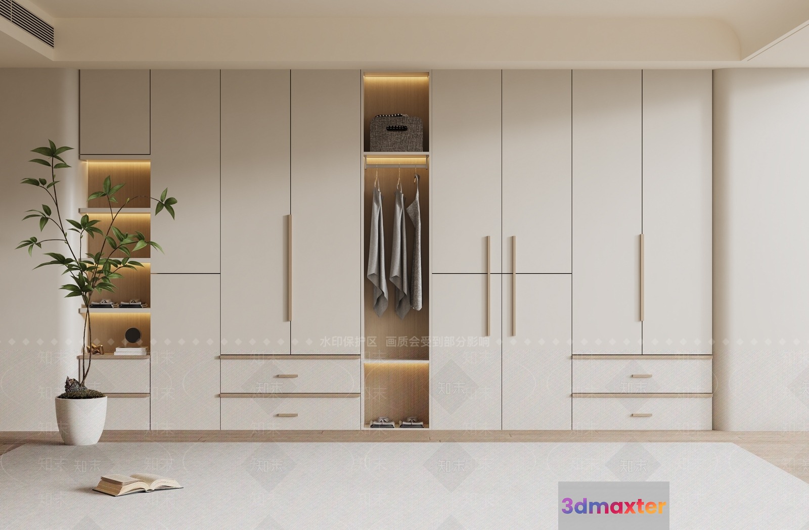Modern White Closet 3D Model - 14444 - VRAY Render