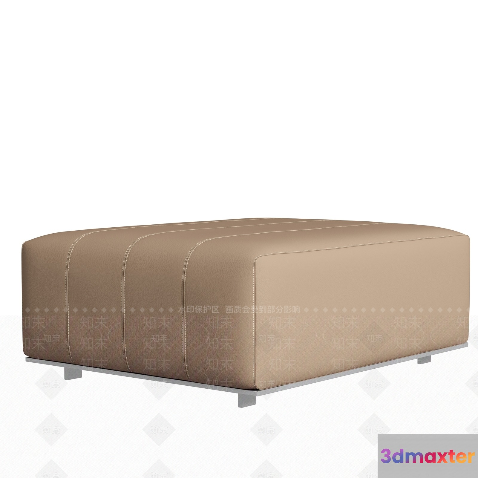 Modern Beige Ottoman 3D Model - 4351 - VRAY Render