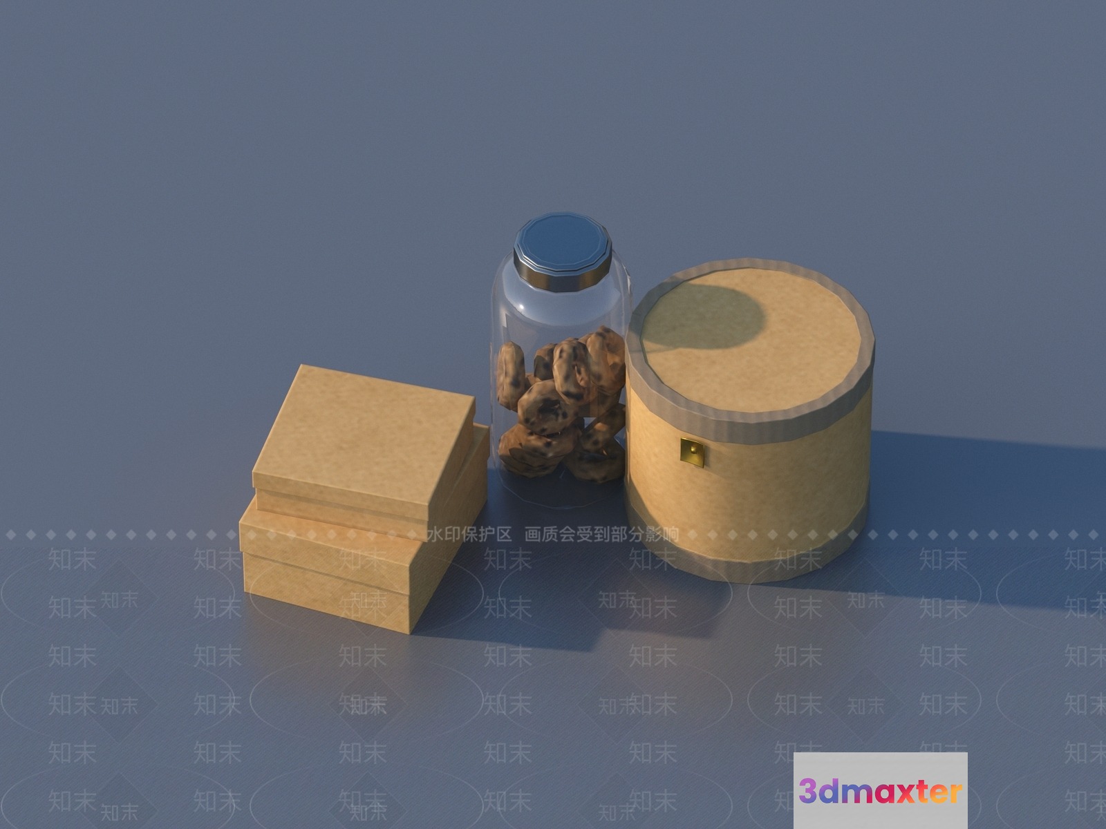 A Stack Of Brown Boxes 3D Model - 21121 - VRAY Render