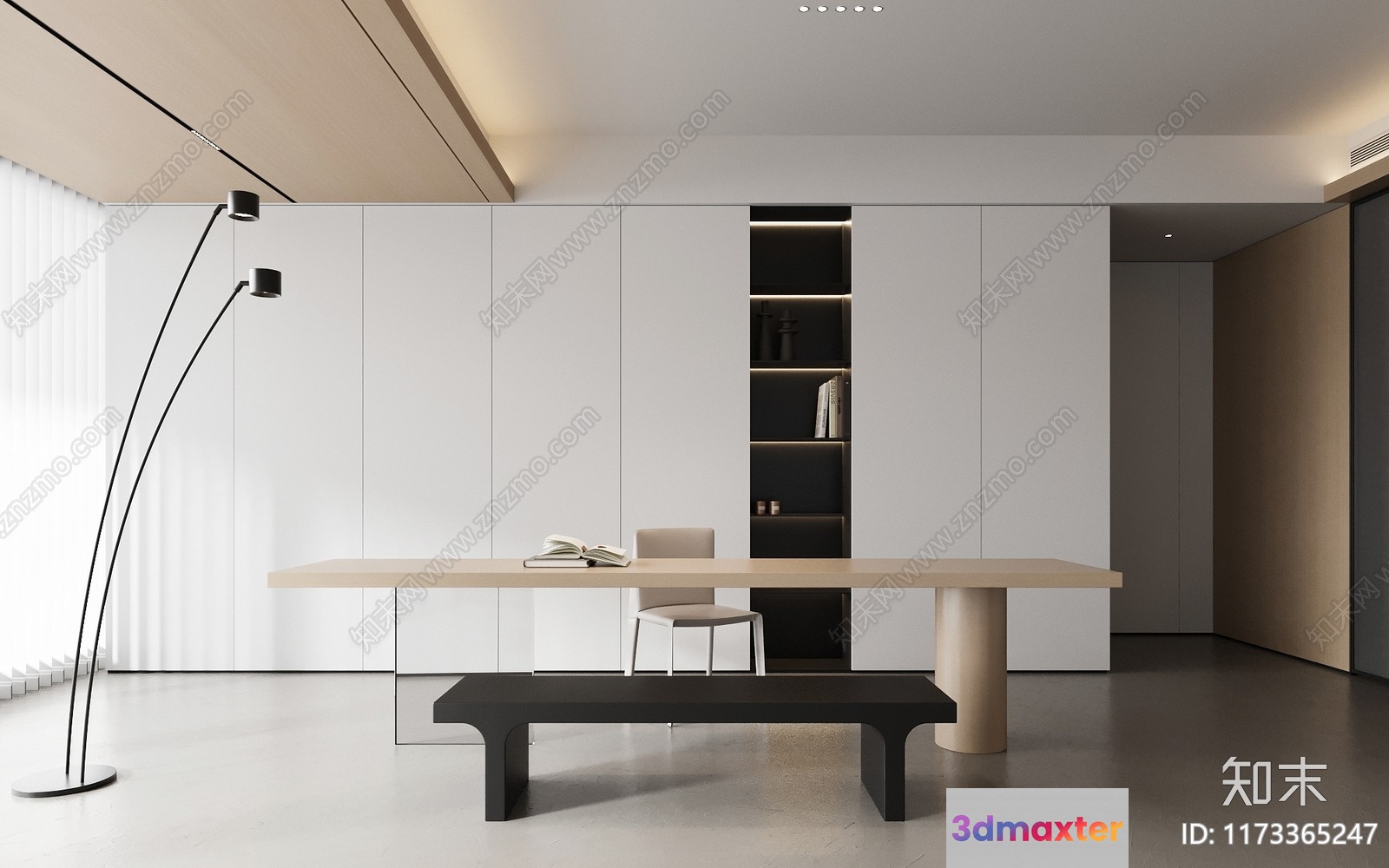 Modern Minimalist Office 3D Model - 15745 - VRAY Render