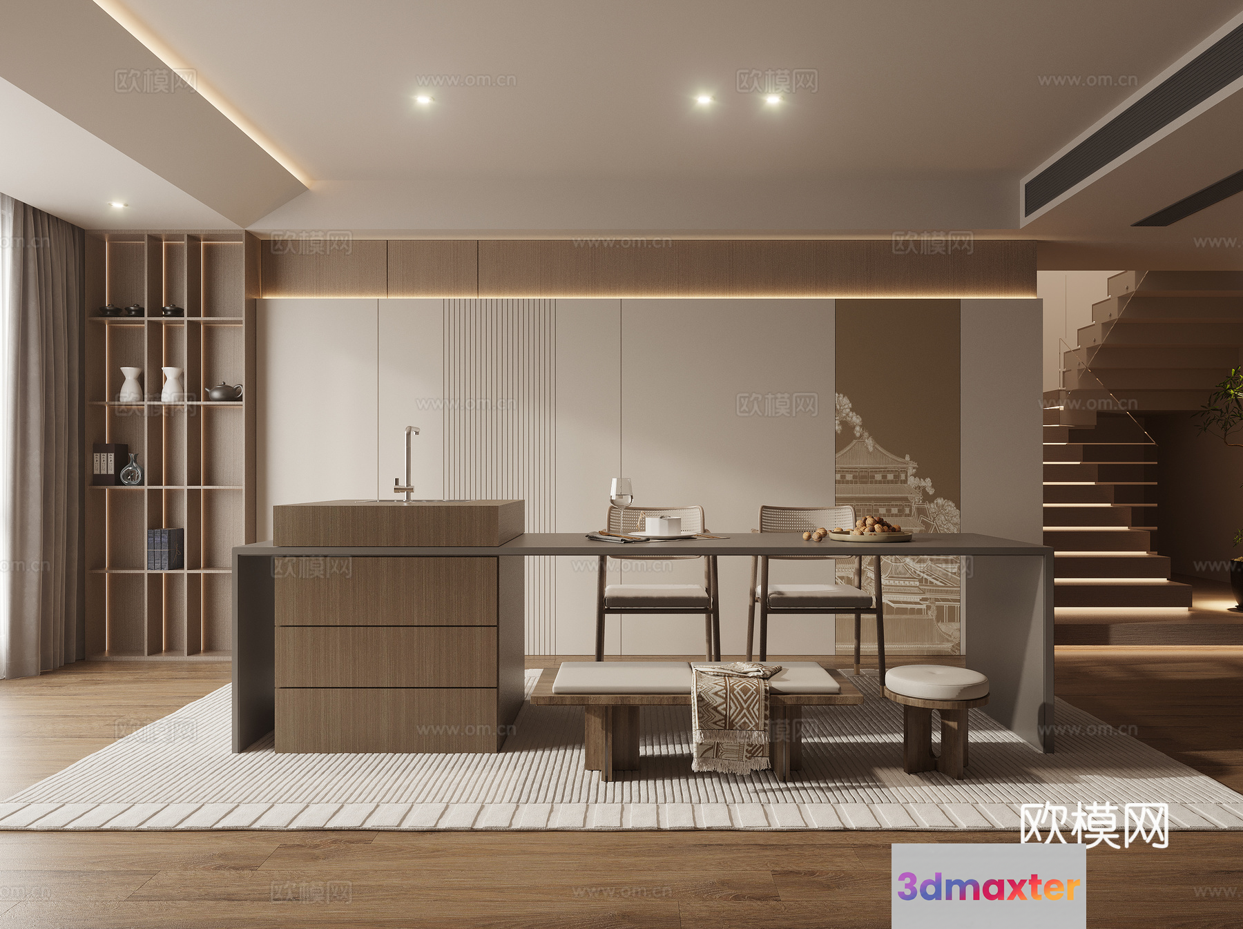 Modern Kitchen 3D Model - 5735 - VRAY Render
