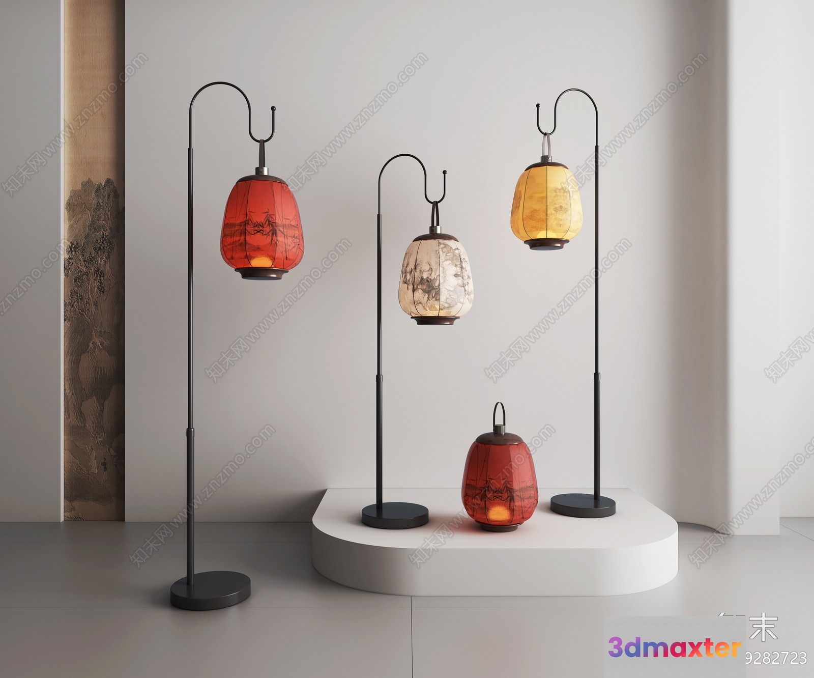 Asian-Style Floor Lamps 3D Model - 1475 - VRAY Render