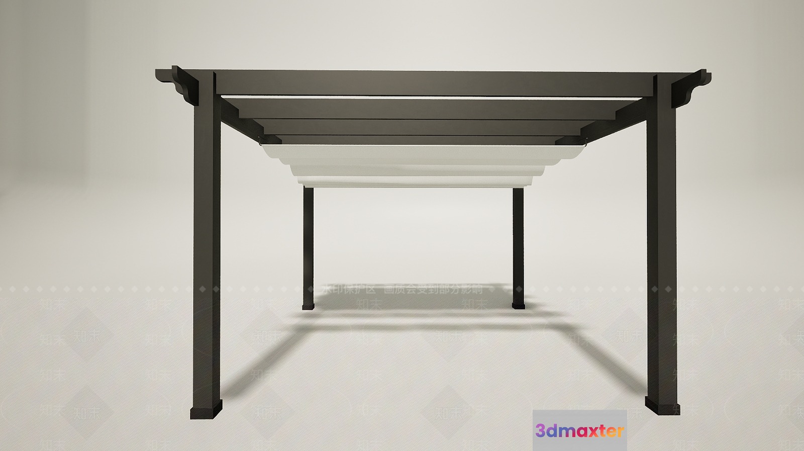 A Black Metal Table 3D Model - 13080 - VRAY Render