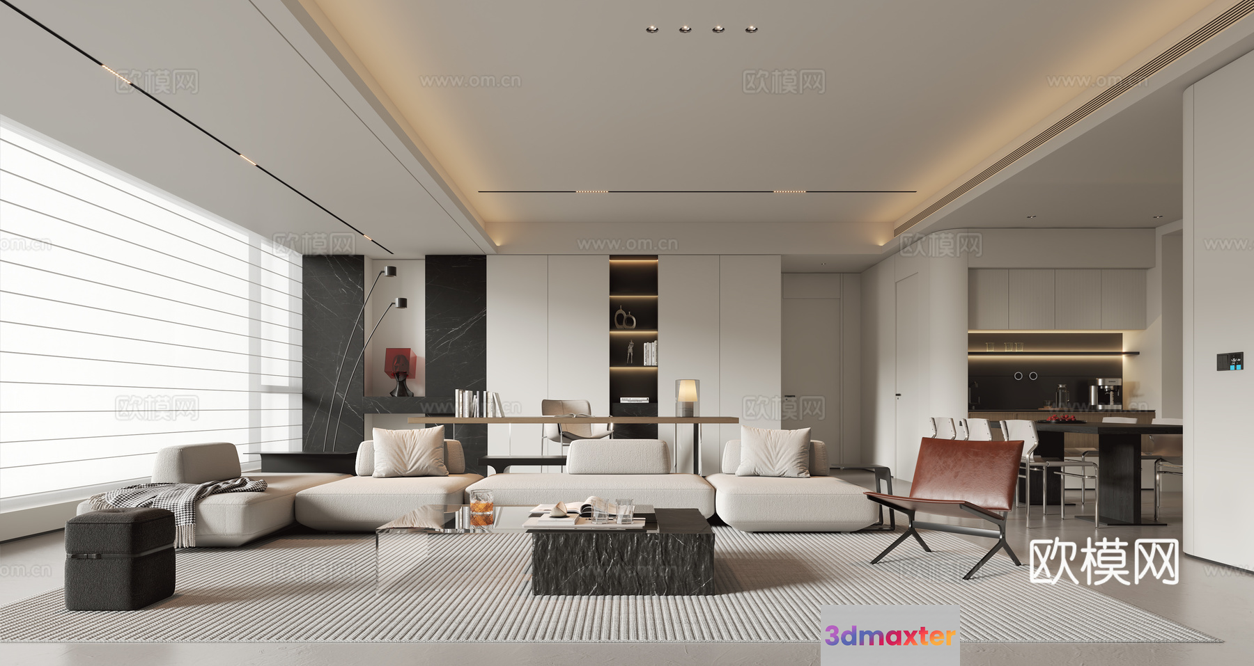 Modern Living Room 3D Model - 11823 - VRAY Render