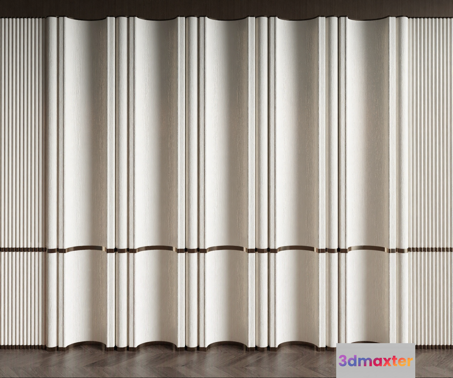 A Room Divider With A White Curtain 3D Model - 23729 - VRAY Render