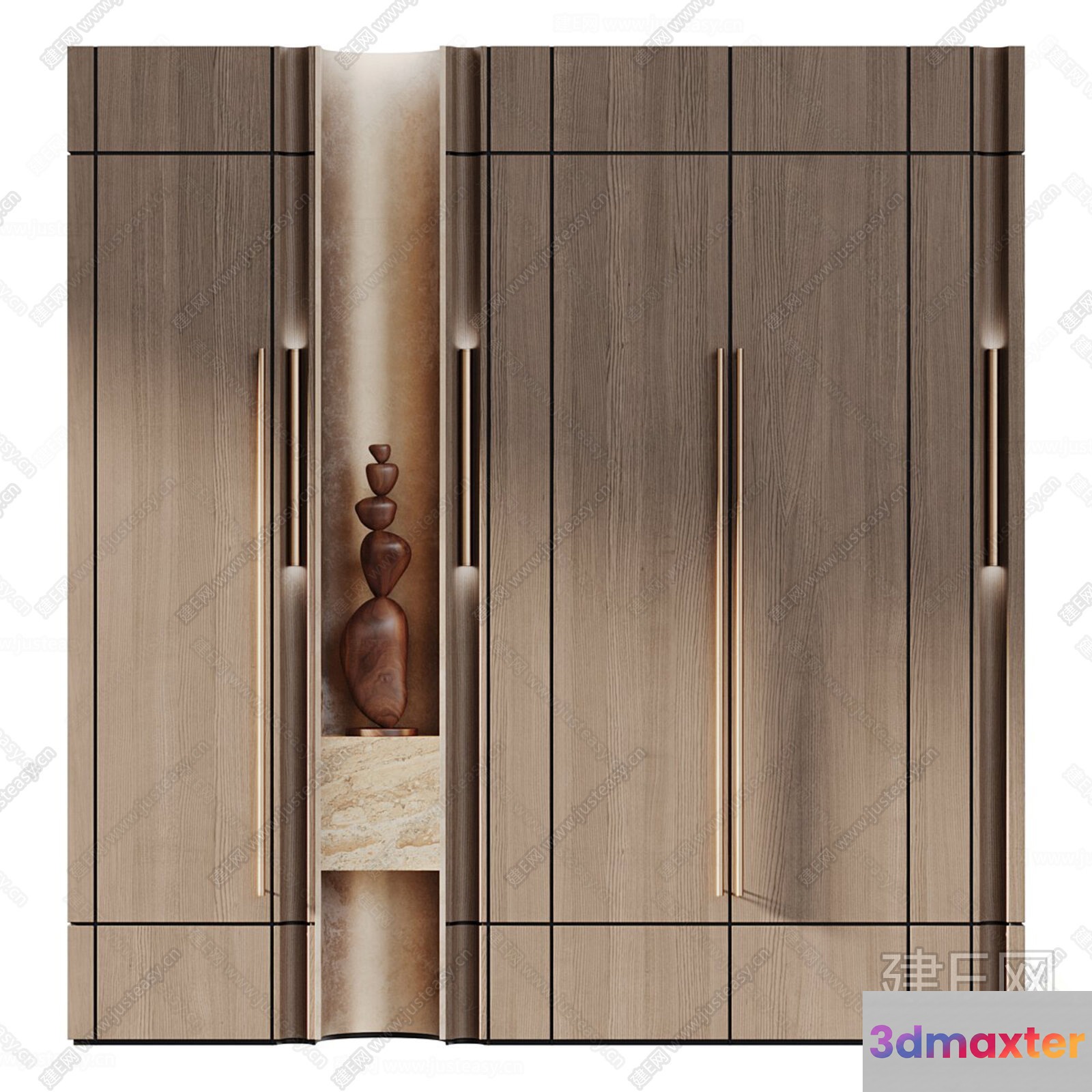 Brown Wooden Cabinet 3D Model - 15319 - CORONA Render