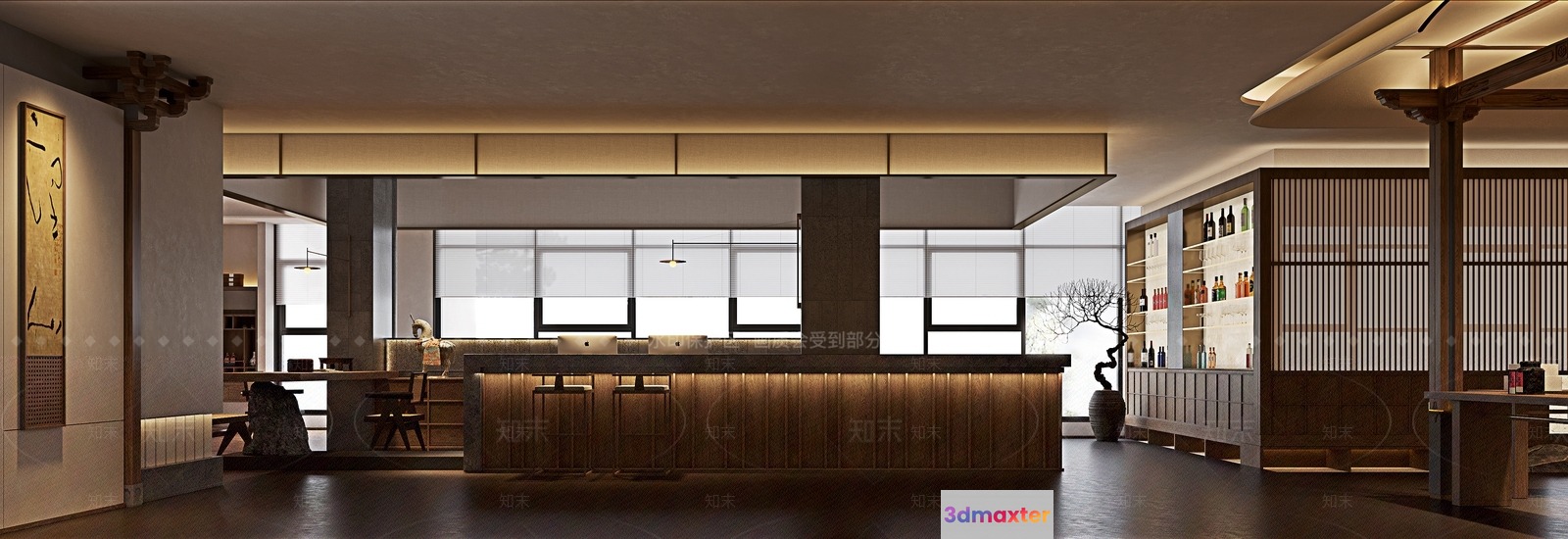Modern Asian Bar Area 3D Model - 9248 - VRAY Render