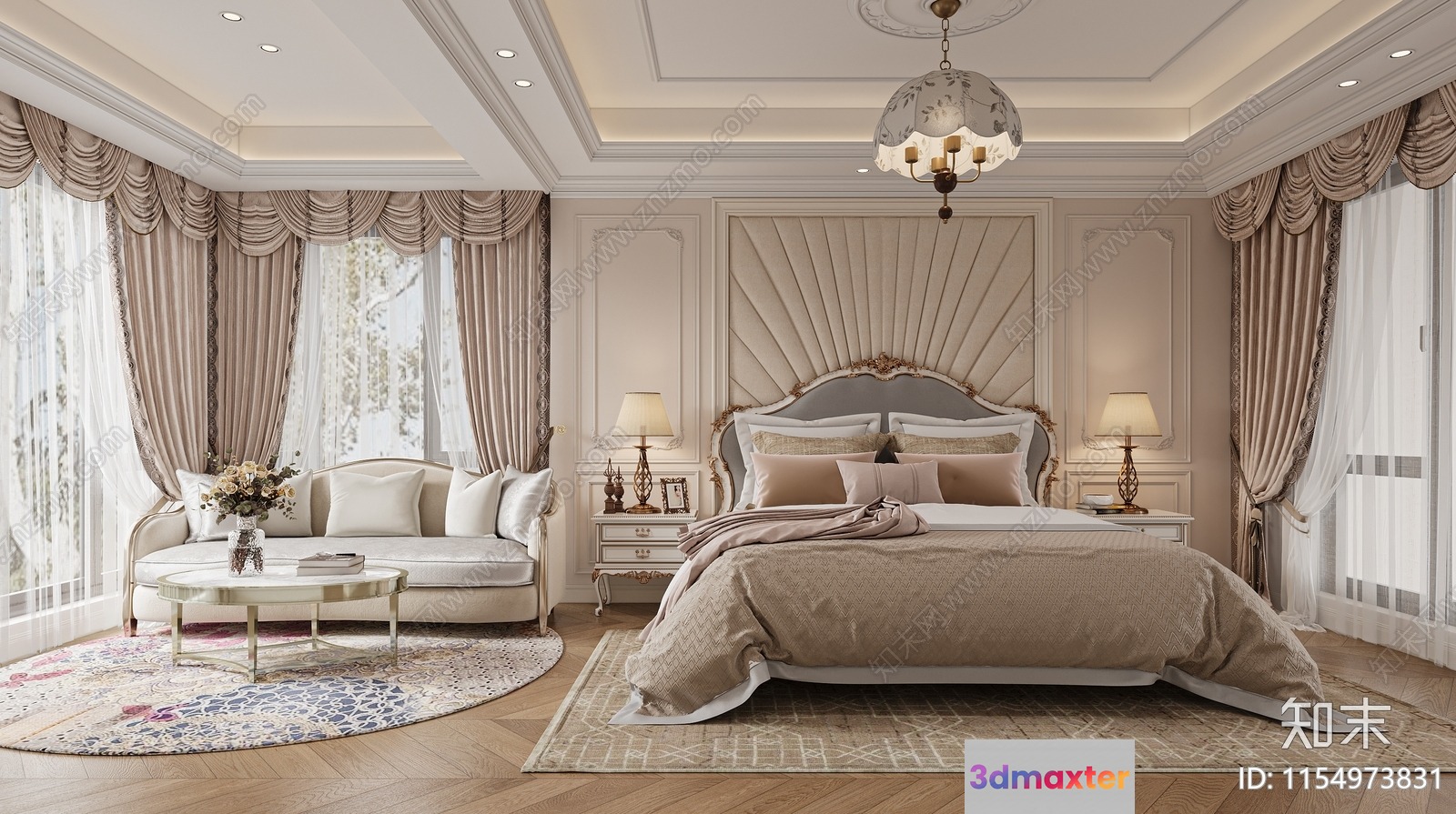 Cozy Bedroom 3D Model - 12838 - CORONA Render