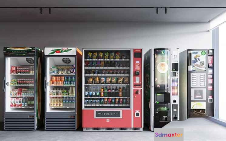 Four Vending Machines 3D Model - 13834 - CORONA Render