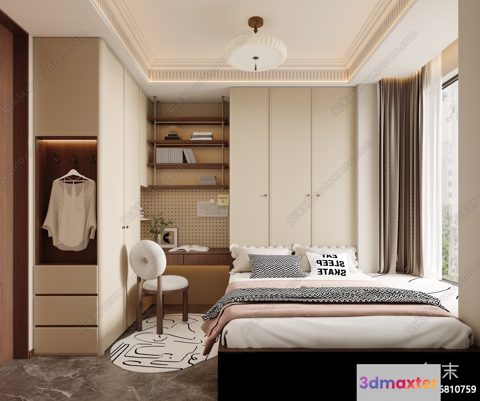 Cozy Bedroom 3D Model - 18075 - VRAY Render