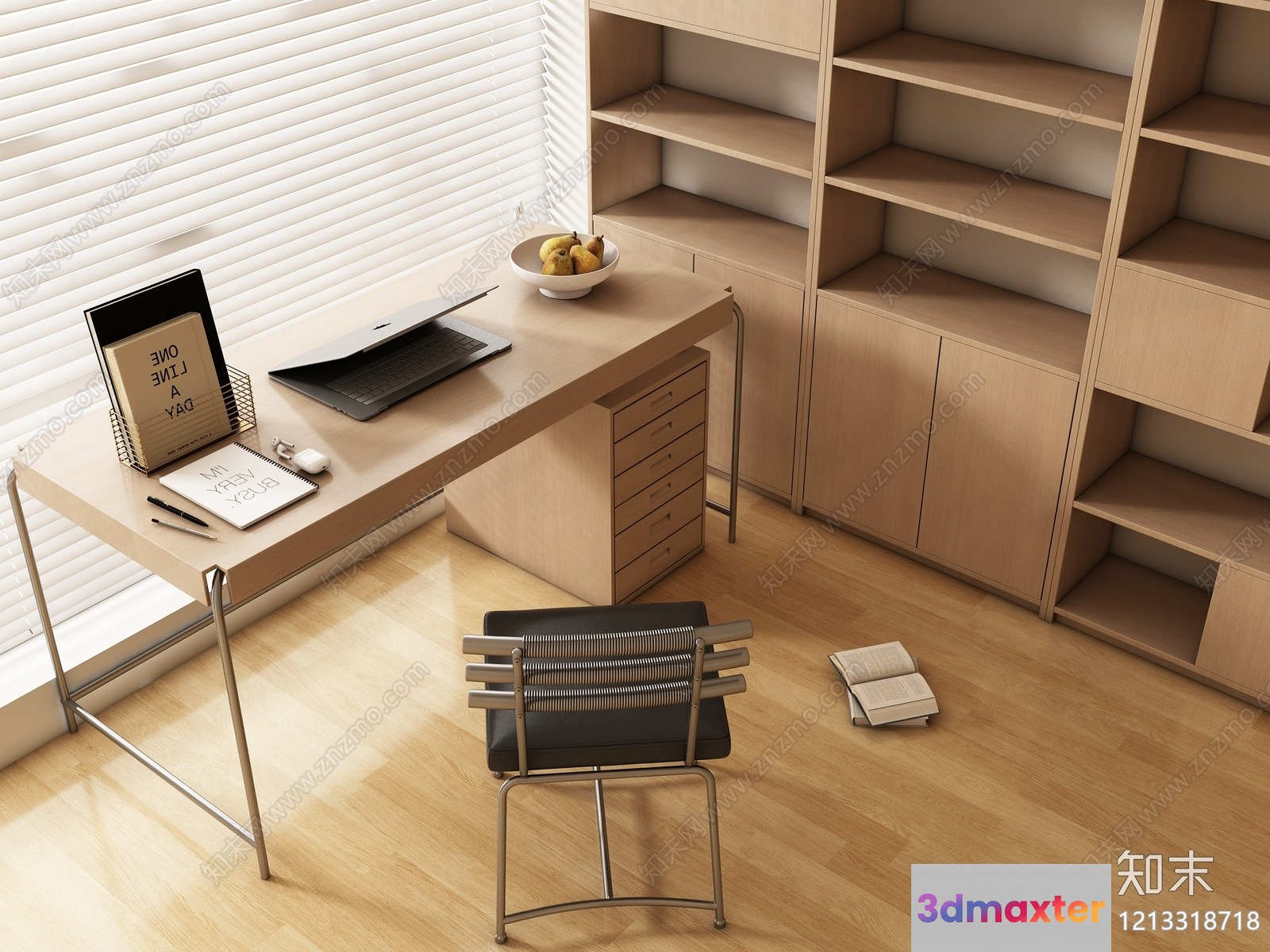 A Home Office 3D Model - 5521 - VRAY Render