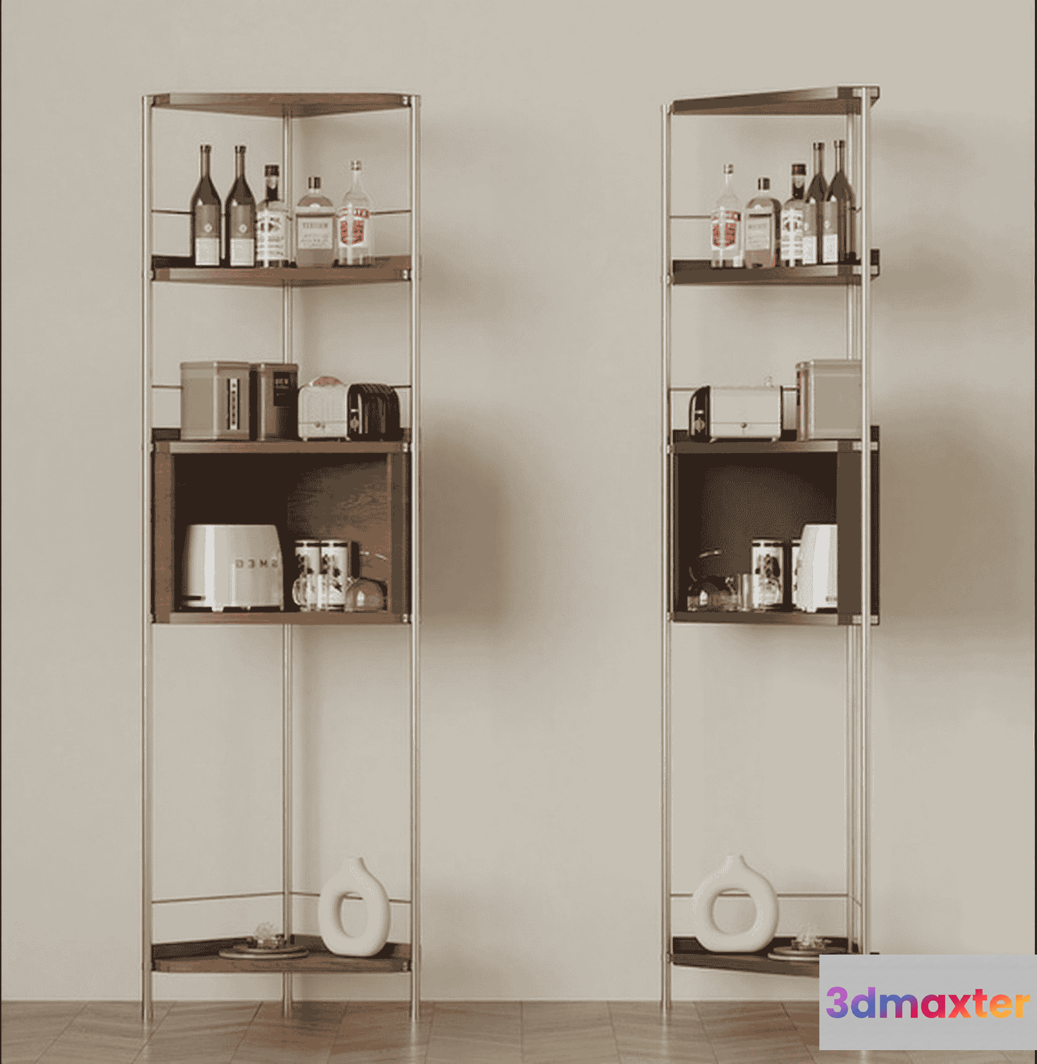 Modern Shelving Unit 3D Model - 10039 - VRAY Render