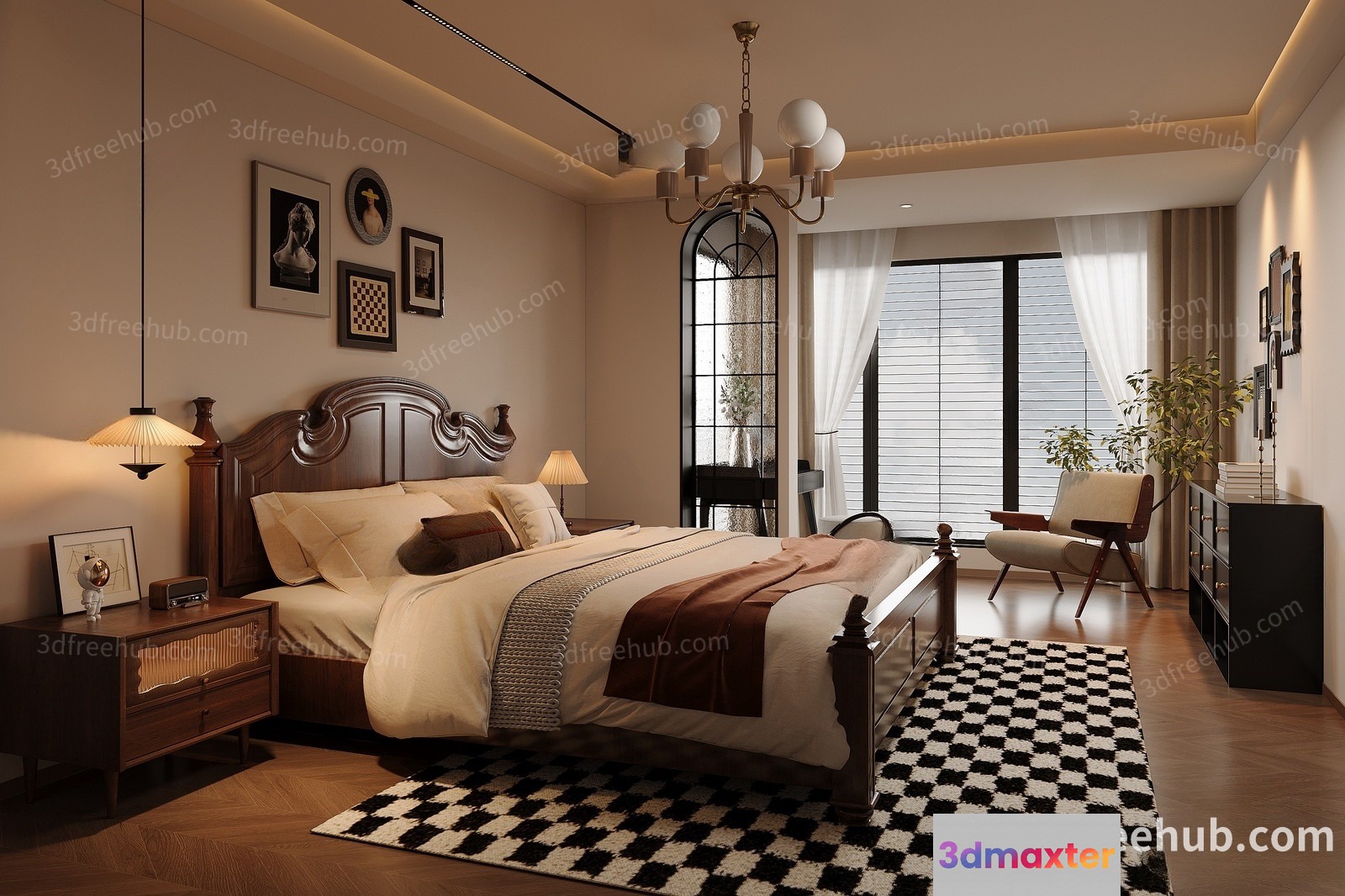 Cozy Bedroom 3D Model - 20919 - VRAY Render
