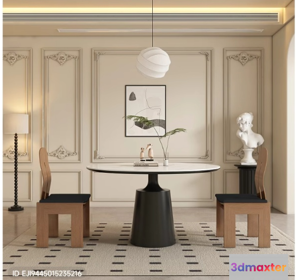 Modern Dining Room 3D Model - 13006 - VRAY Render