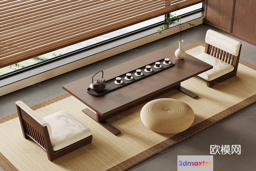 A Japanese-Style Living Room 3D Model - 13581 - VRAY Render