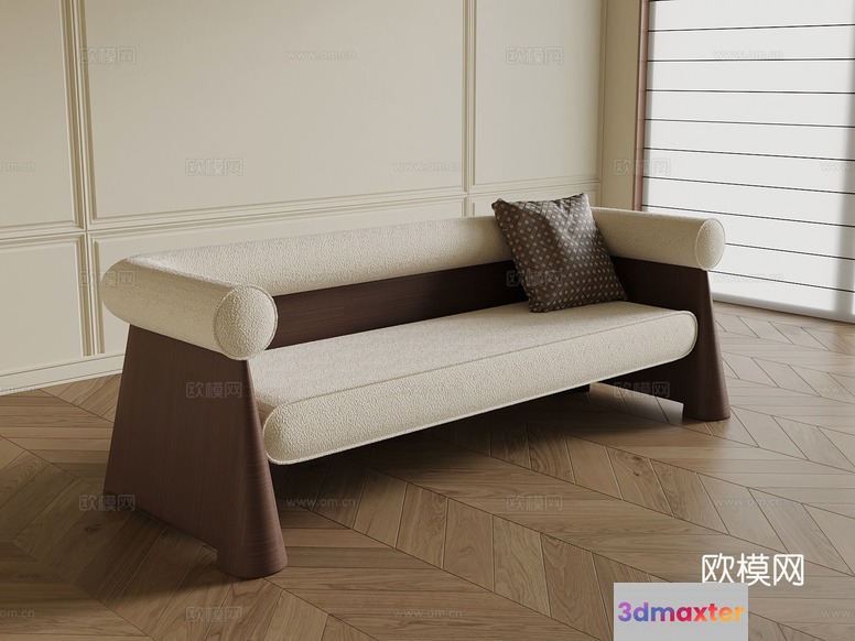 Modern Beige Sofa 3D Model - 12127 - VRAY Render