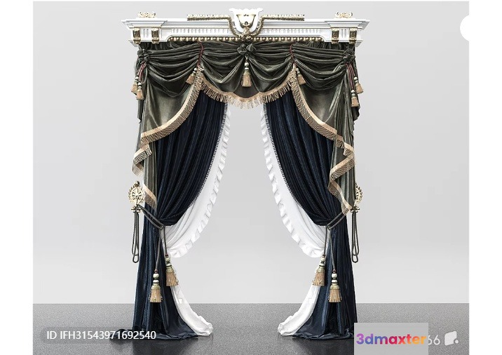 A Pair Of Curtains 3D Model - 3097 - VRAY Render
