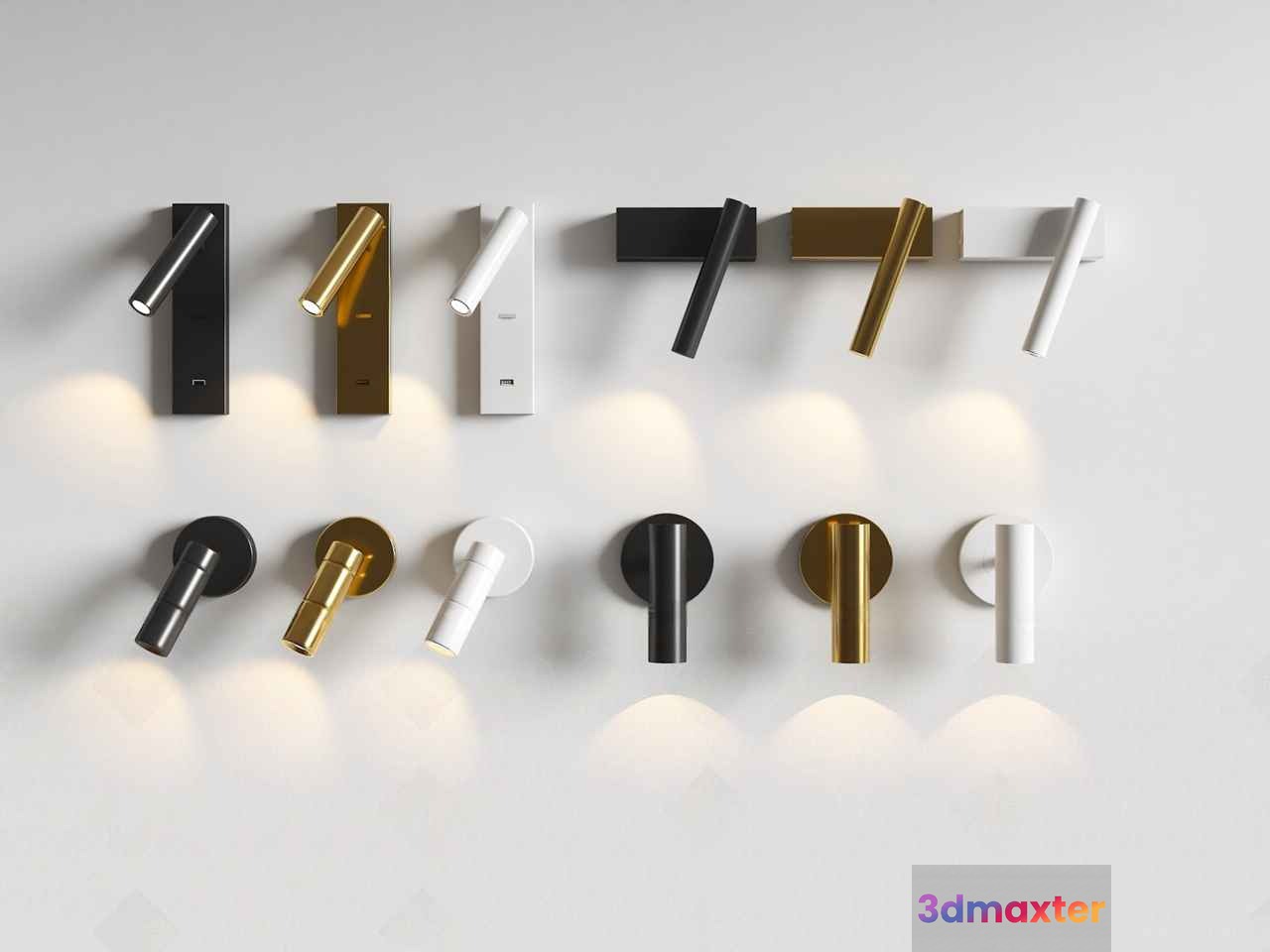 Gold Light Fixtures 3D Model - 13219 - VRAY Render