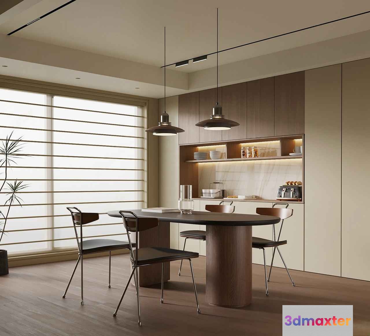 Modern Dining Room 3D Model - 9998 - VRAY Render