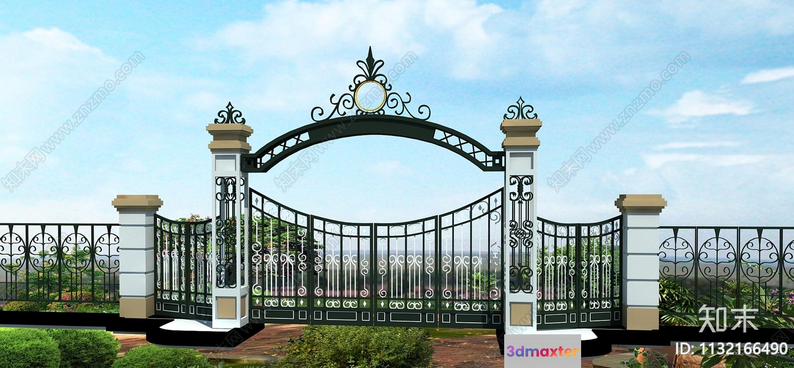 A Decorative Gate 3D Model - 4110 - VRAY Render