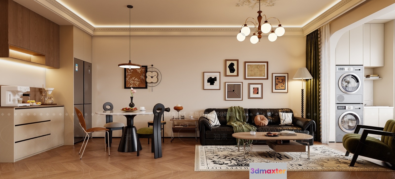 Modern Living Room 3D Model - 6333 - VRAY Render