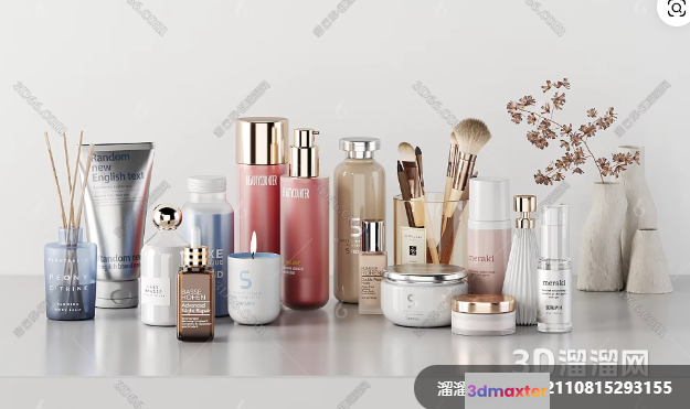 A Collection Of Beauty Products 3D Model - 17497 - VRAY Render