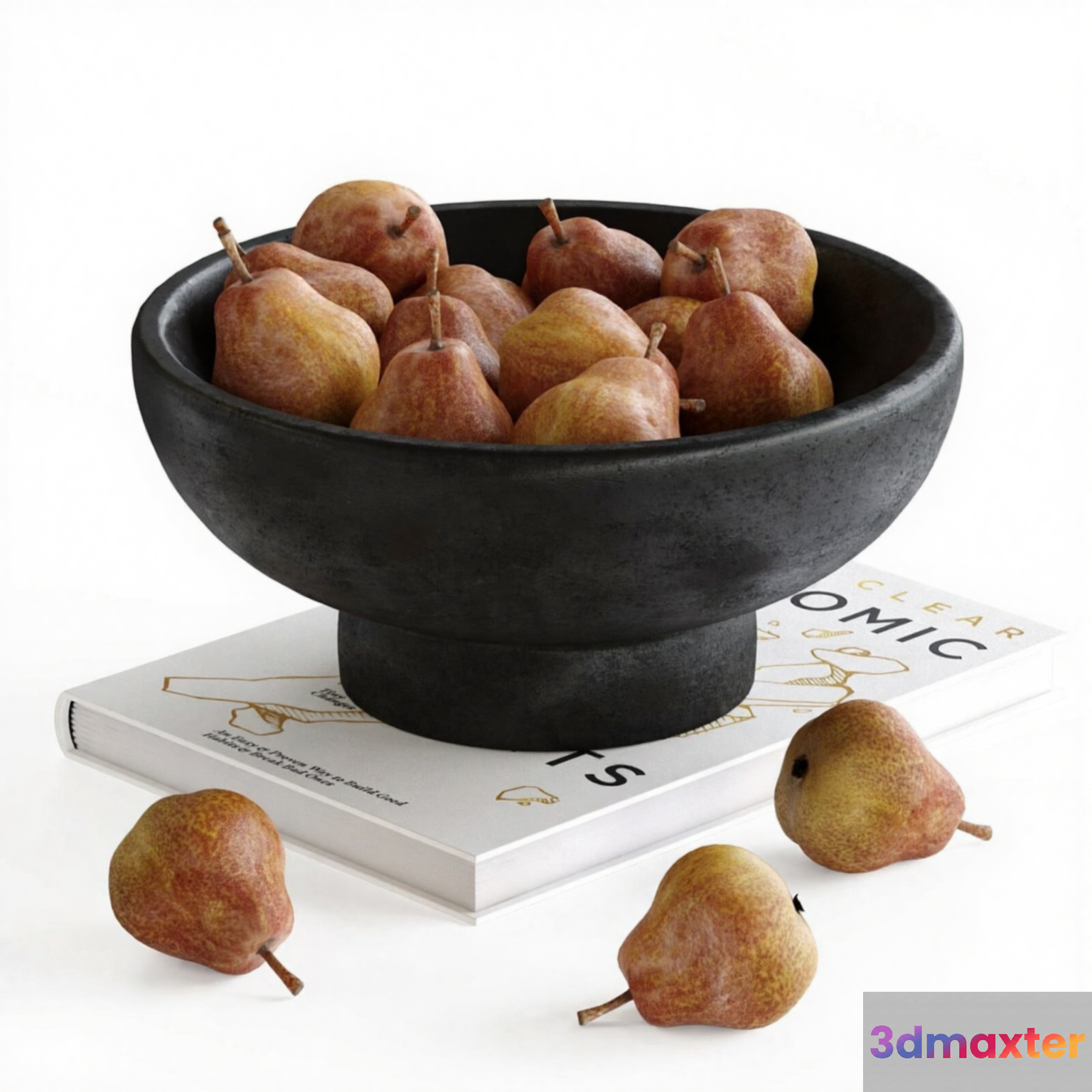 A Bowl Of Pears On A Book 3D Model - 5247 - CORONA Render