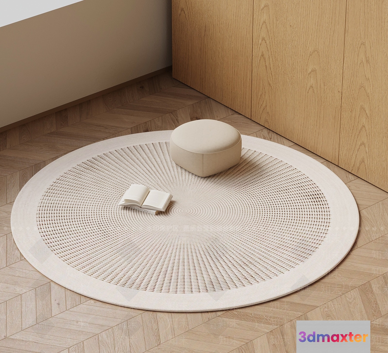 Round Beige Rug 3D Model - 20433 - VRAY Render