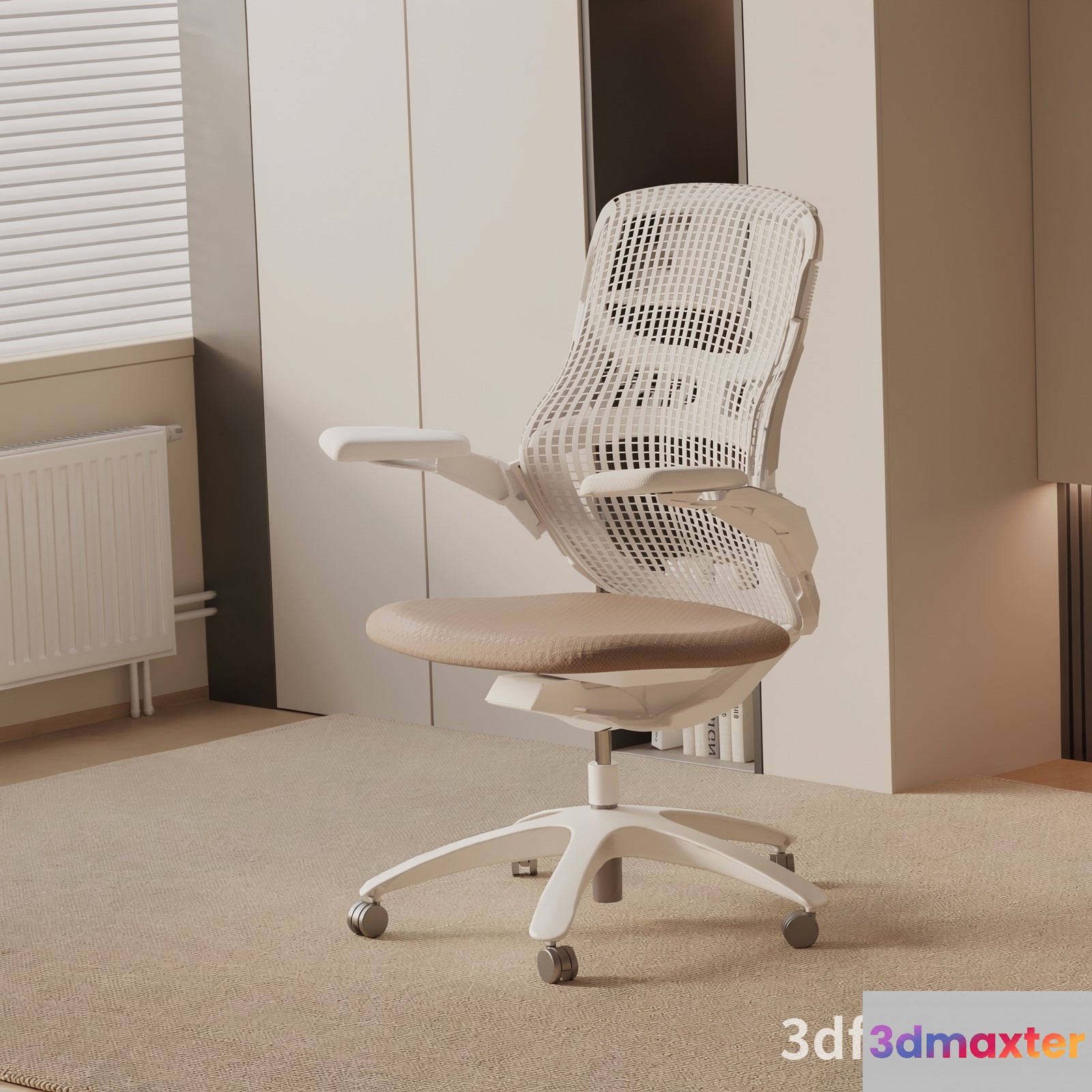 White Office Chair 3D Model - 19697 - VRAY Render