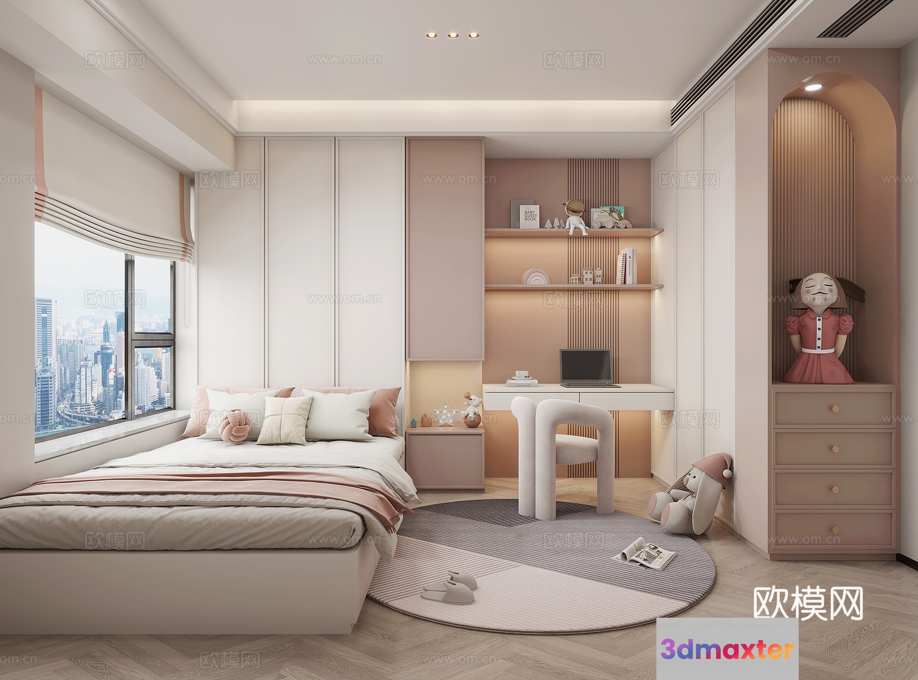 Cozy Modern Bedroom 3D Model - 8926 - CORONA Render