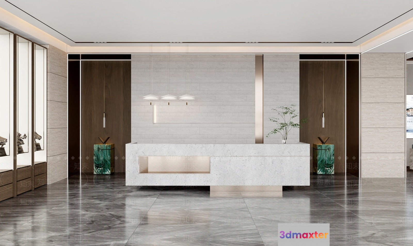 Modern Office Space 3D Model - 15476 - VRAY Render
