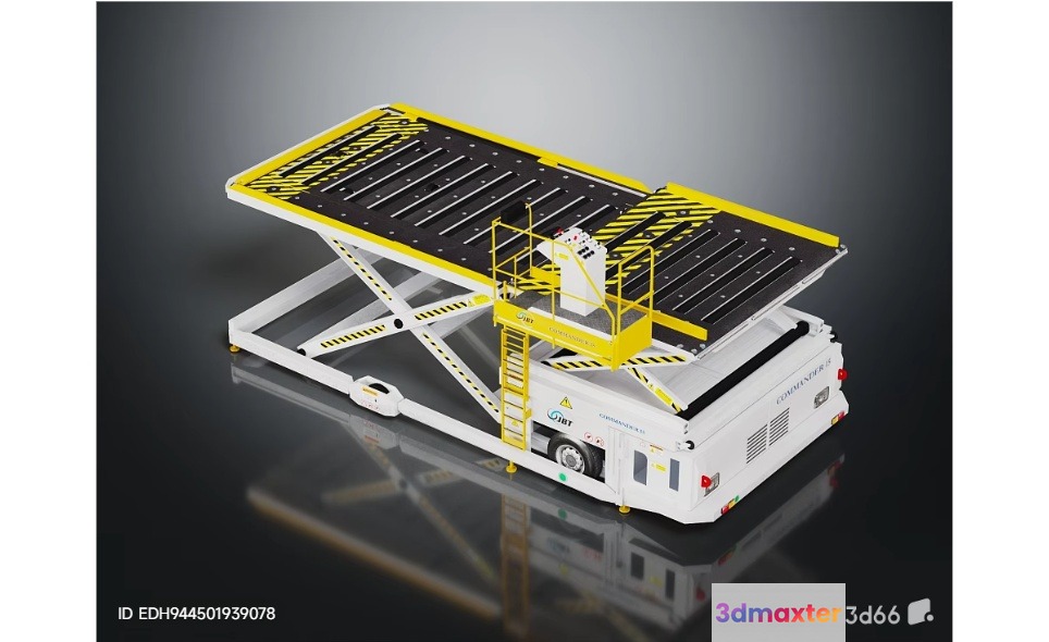 The Main Subject Is A Yellow And White Vehicle And One Key Characteristic Is 3D Model - 5931 - VRAY Render