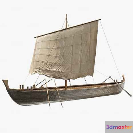 A Small Wooden Boat 3D Model - 16723 - VRAY Render