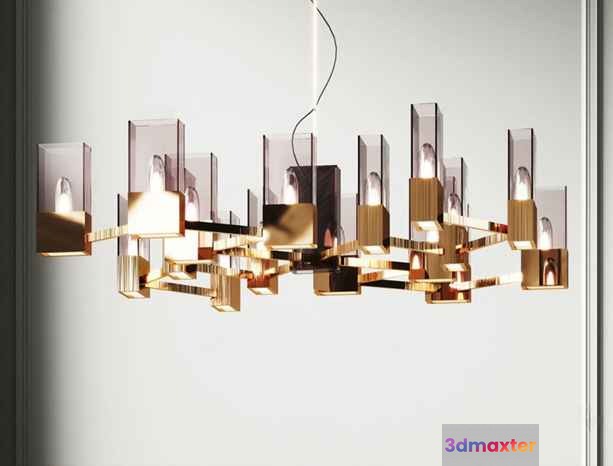 Gold Light Fixture 3D Model - 13611 - VRAY Render
