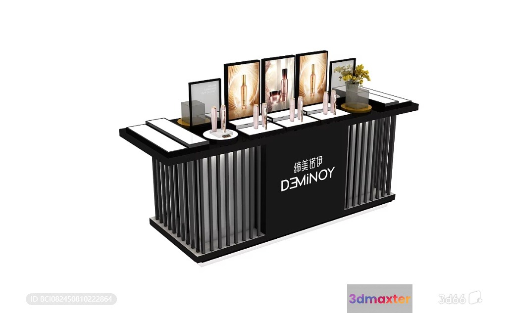 A Black And White Display Stand 3D Model - 8334 - VRAY Render